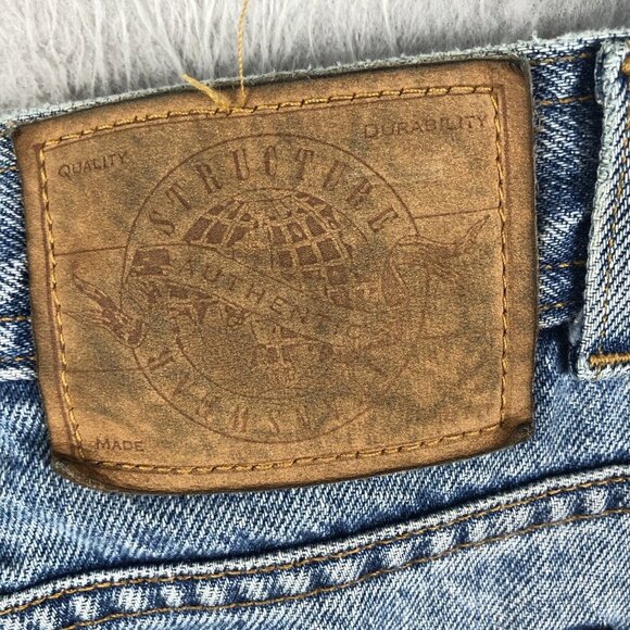 Vintage Structure Jeans Mens 36L Blue Denim Loose Baggy Y2K  Straight 90s Skater - Picture 11 of 16